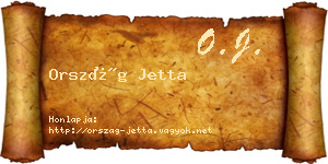 Ország Jetta névjegykártya
